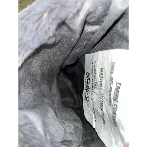 Dog Paw Christmas Stocking Red Polka Dot Plush Gray Top 18” Pet Used - Picture 8 of 10